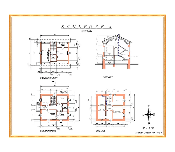 Zeichnung Grundriss Schleusenwärterhaus Nr.4